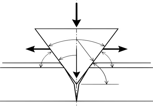 Wedge Simple Machine Angle and Force Vector Diagram EPS