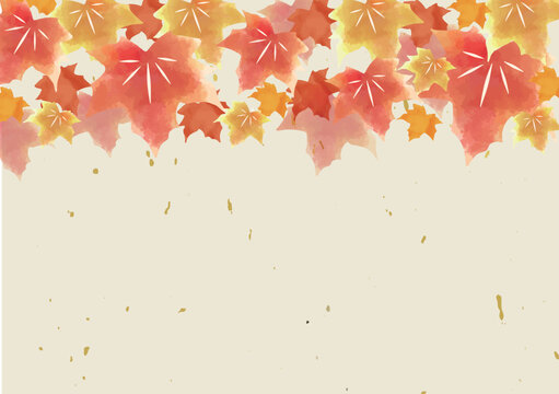 紅葉の水彩背景