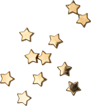 Golden Shiny Metallic Scattered Stars Confetti Decoration