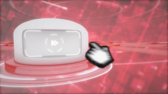 Red Tech Network Podium Green Screen Click Screen Display Frame with eight green screen animation frames