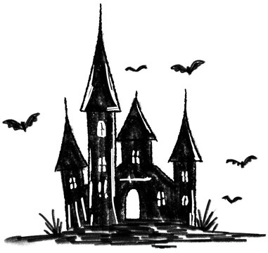 halloween background with castle
