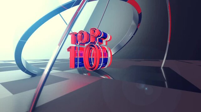 Breaking News Top 10 Headlines 3D Glass Countdown Green Screen Channel Intro Template, Top 1,2,3,4 headlines green screen animation template