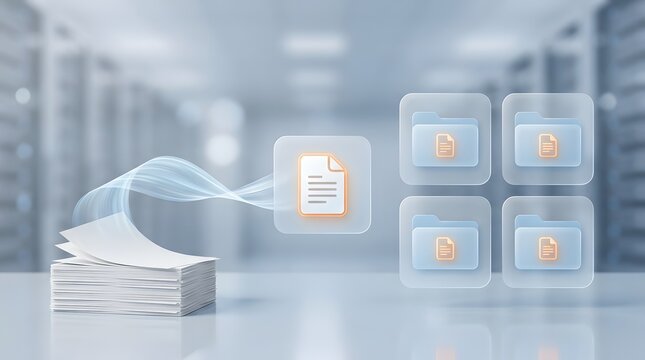 Digital document transfer from paper stack to cloud folders