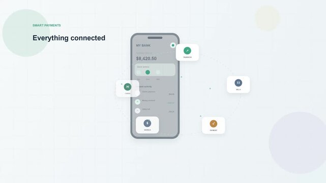Mobile banking application interface showing financial data