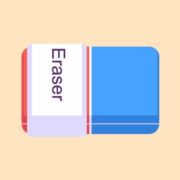 Blue Eraser Icon Representing School Stationery Writing And Drawing Supplies