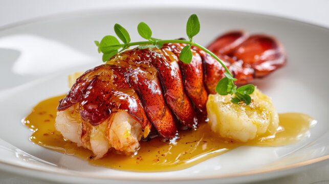 perfectly poached lobster tail with citrus