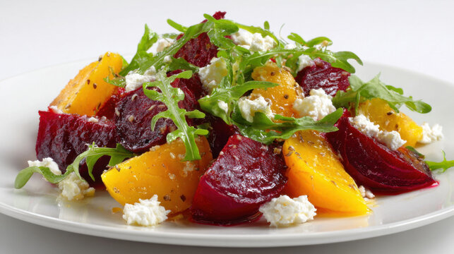 roasted beet salad with goat cheese and walnuts