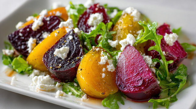 roasted beet salad with goat cheese and walnuts