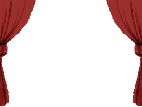Red stage curtain frame, plain copy space