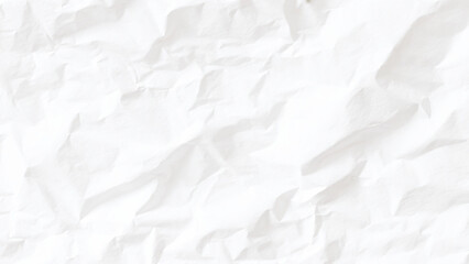Fototapeta premium White Crumpled Paper Texture Background with Realistic Fold Creases, Subtle Shadows, and Wrinkled Page Surface