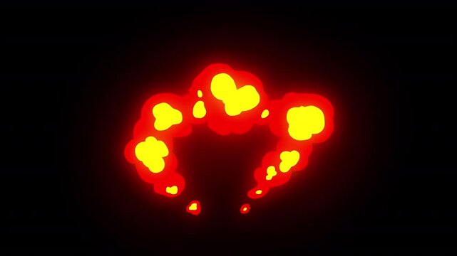 Fire elements sparks 2D Cartoon FX Glowing Red and Yellow