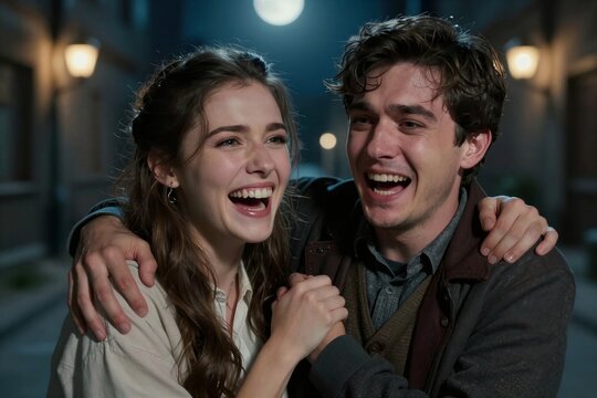 Captures Moment Two Individuals Appear To Share Close Bond Friendship Main Subjects In Foreground With One Person Embracing From Behind
