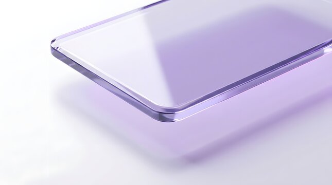 Abstract close up of a purple glass surface with soft light and reflections
