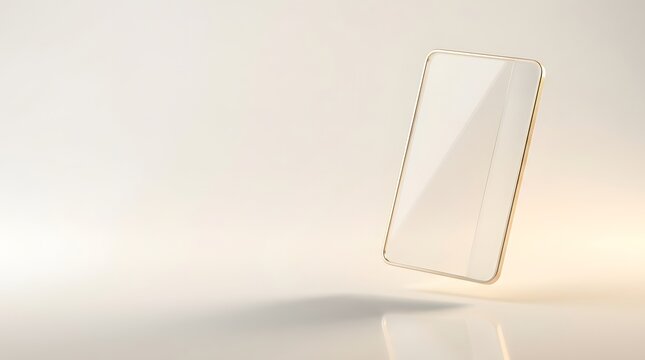Transparent protective glass screen protector for a modern smartphone on a white background