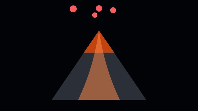 Volcano erupting Animation - Science & Lab Vector Icon
