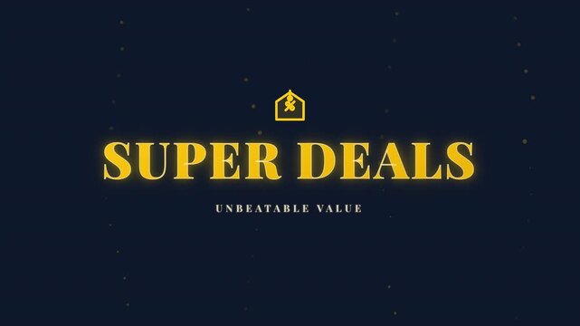 Super Deals text with glowing yellow typography for retail marketing