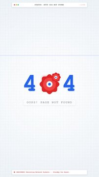 Animated 404 Page Not Found Web Error Motion Graphic