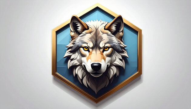 Wolf head emblem illustration
