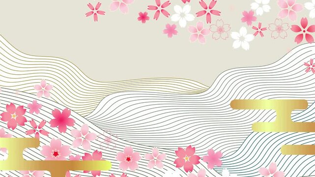 Japanese style cherry blossom pattern 4K