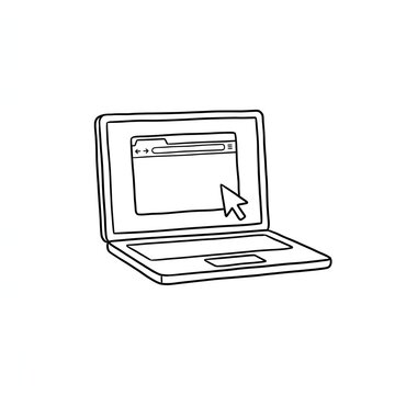 Laptop with Browser Window and Cursor