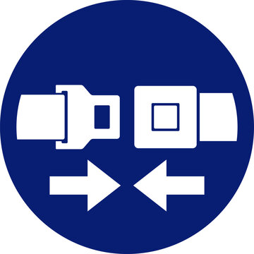 classic use wear car bus seat safety belt safety harness required sign in blue circle symbol vector isolated on transparent background