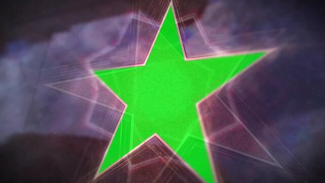Glowing Gold Star Frame Chroma Key Transition with Glowing Neon Border Overlay for Wedding Presentation 