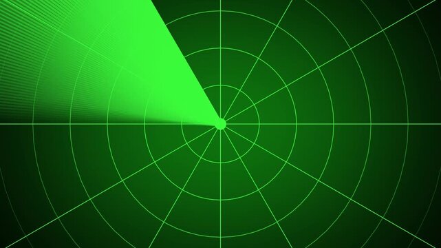 Futuristic Hud Digital Radar Scanning Animation . High-quality radar screen scanning. Signal transmitted sonar radar .Radar point to detect enemy target position. Technology world map radar screen 4k