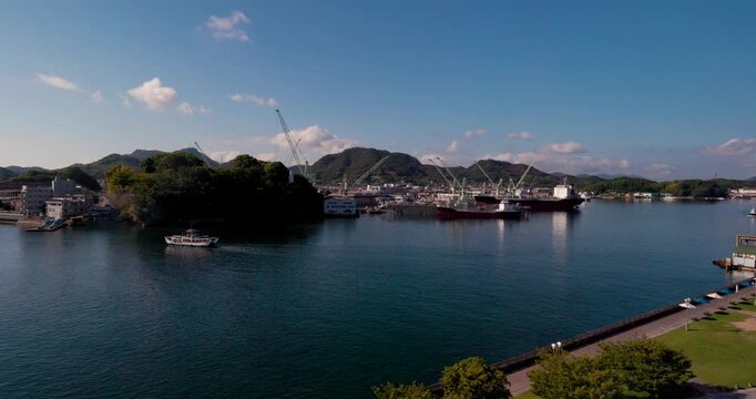 Boats and Shipyard in Onomichi Harbor, Hiroshima, Japan