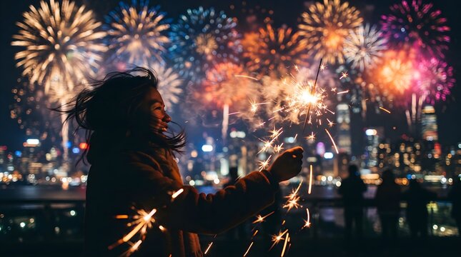 Spectacular diwali fireworks illuminate the night sky celebrating the festival of lights with vibrant colors