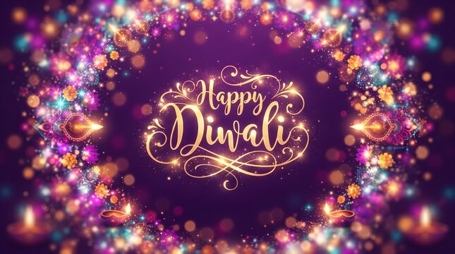 Celebrating the festival of lights a beautiful diwali scene filled with joy and sparkling decorations