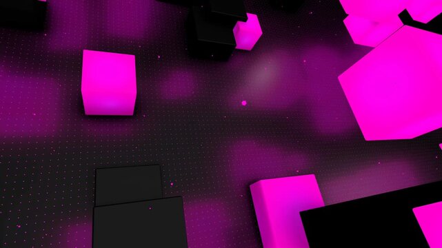 Futuristic Neon Cube Green Screen News Intro Template Presentation Asset with five green screen animation template