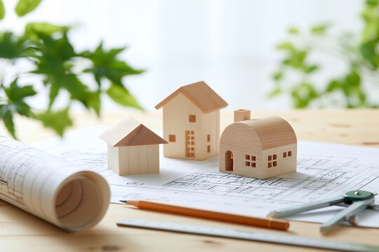 建築設計図と木製模型で考える理想のマイホーム