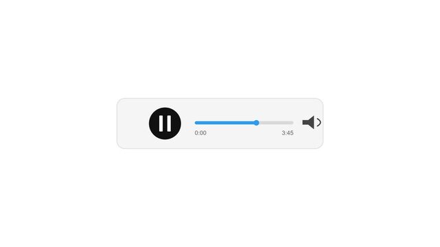 Media player control interface with progress bar for video animation