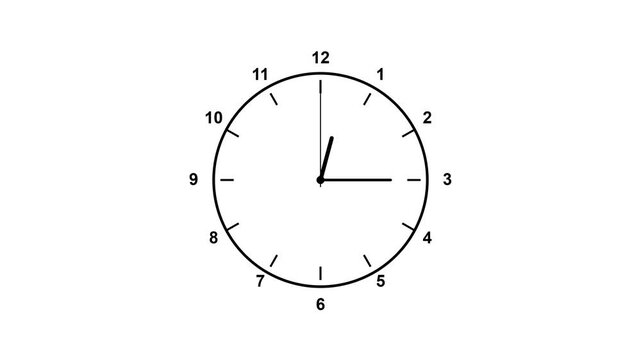 Analog wall clock ticking hands motion video loop sequence animation
