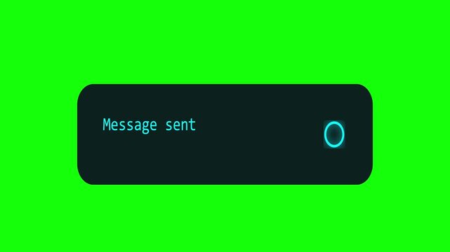 Message sent notification popup box animation for digital user interface
