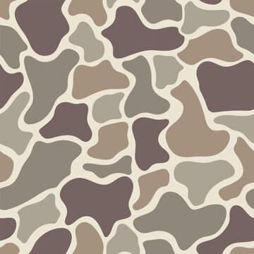 Cocoa Brown and Taupe Old School Duck Camo Seamless Pattern Vector Texture for Sportsman Apparel and Gear