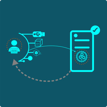 Rootkit Attack Icon - malware entering via USB, a fake update, or other vectors, embedding below detection and holding quiet, ongoing control of the system