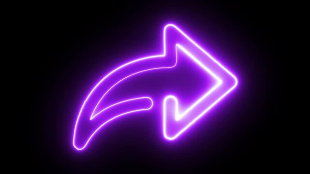 Animated Neon Arrows Looping Smoothly, Glowing Purple Icons for Navigation and Direction, Dynamic Motion Graphics.