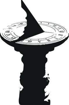 Black stone sundial with shadow pointer