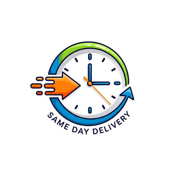 Same Day Delivery Clock Icon PNG - Fast Shipping Service