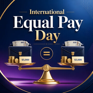 International Equal Pay Day &ndash; Equal Pay and Workplace Equality Concept