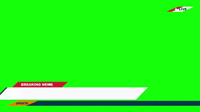 Breaking news broadcast graphic overlay template for live television production with custom text fields for digital media news reporting