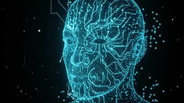 Digital Brain Network Futuristic Mind Technology Cyber Space Neural Interface Data Flow Connection Circuitry