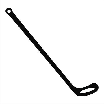 Floorball stick vector icon simple illustration isolated on white background. Floorball hockey stick black silhouette minimalist logo design vector. Floorball, Floorball stick, Uni hockey,
