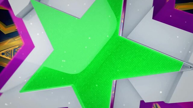 Award Green Screen Star Background Template Presentation Slideshow Asset with multiple green screen animation frames