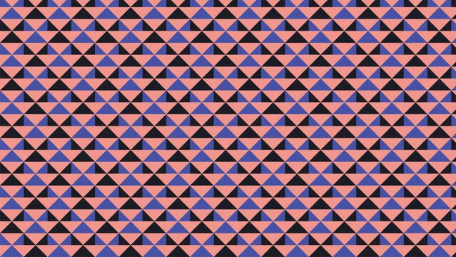 Indigo checkerboard quilt pattern with geometric half square triangles