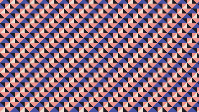 Diagonal stripe indigo geometric pattern with half square triangles design