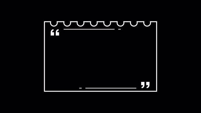 Animated Hand-Drawn Quote Frame on Lined Notebook Paper with Quotation Marks