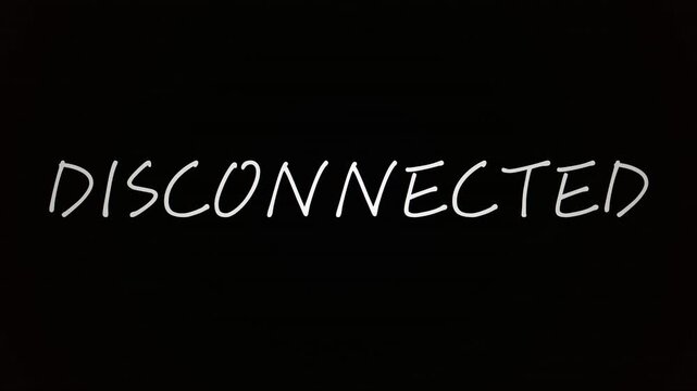 Disconnected Glitch Text Animation Error Message