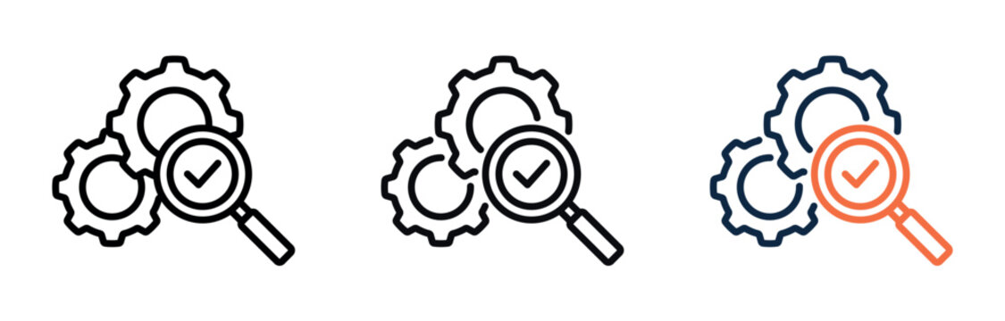 task Management line icon multiple. Vector illustrations